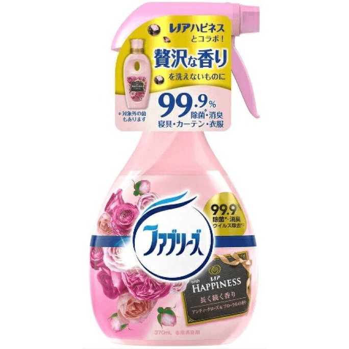 【日本直邮】 日本 FEBREZE 去味除菌喷雾 370毫升 高级玫瑰香 衣物免洗杀菌除臭味烟味