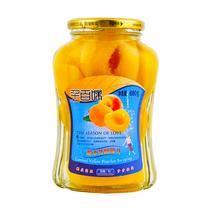 千百味 糖水黃桃罐頭 0脂 即食水果罐頭 680g