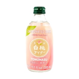 日本TOMOMASU 丰润白桃味汽水 果味碳酸饮料  300ml
