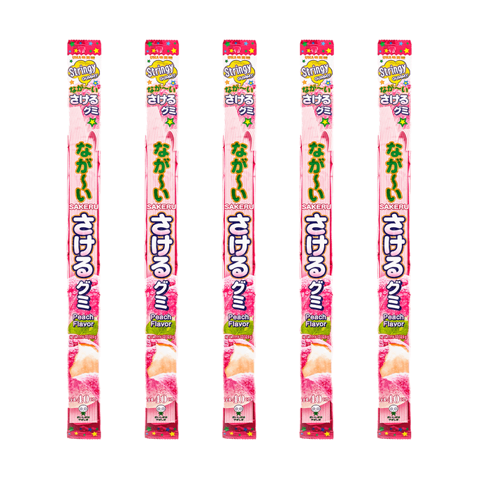 日本UHA悠哈 味觉糖 果汁新食感 手撕橡皮软糖 白桃味 加长版 32g*5包【超值装】