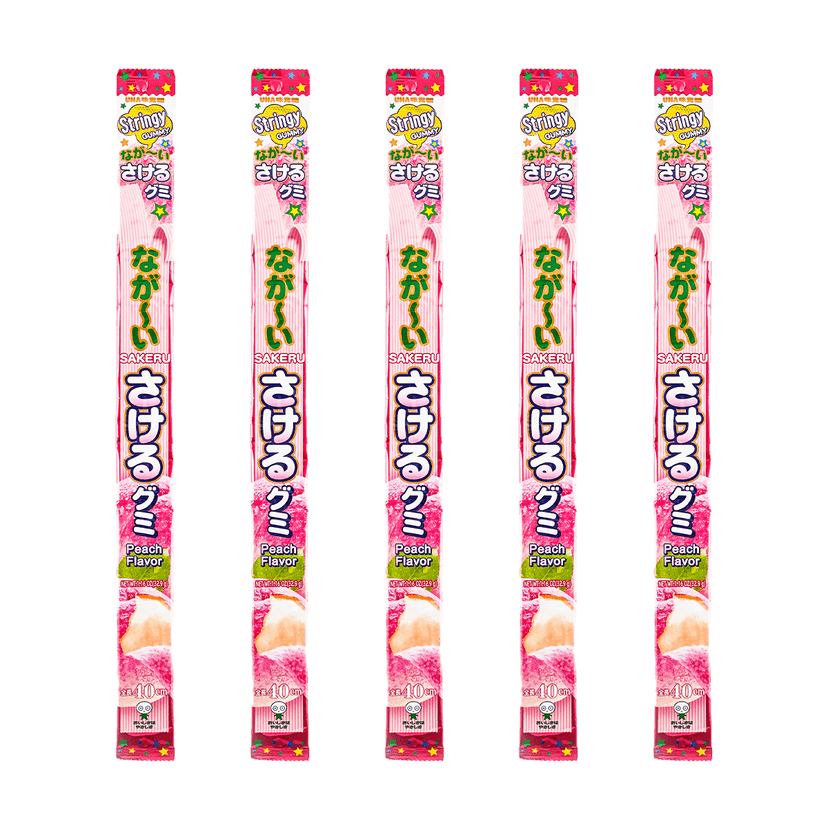 Long Sakeru Gummy W Peach ,1.16 oz*5【Value Pack】