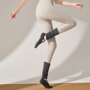 New Cotton Versatile Professional Anti Slip Pilates Long Tube Yoga Socks Graphite Grey F