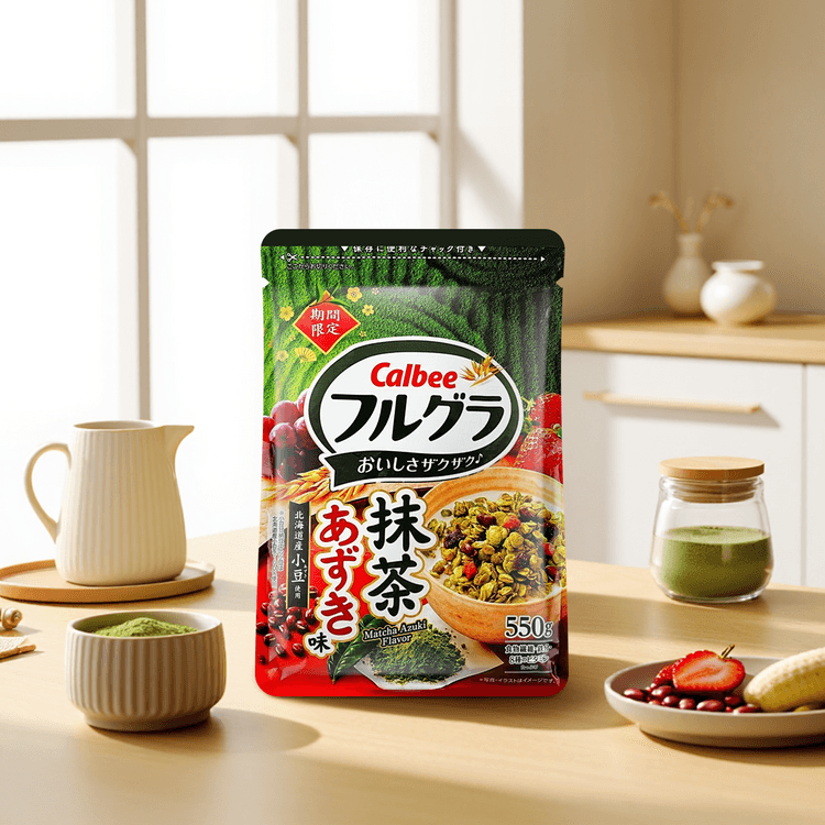 カルビー フルグラ フルグラノーラ 抹茶あずきシリアル - 濃厚な抹茶と
