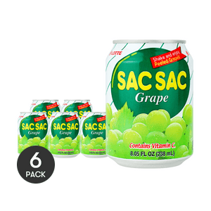 껍질을 벗긴 포도가 들어간 Sac Sac 포도 주스, 8.05 fl oz *6【6팩】