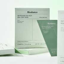 바이오던스 리프레싱 씨켈프 리얼 딥 마스크, 34g x 4개 [신제품] - 진정, 정화, 상쾌, 여드름 피부【신제품】