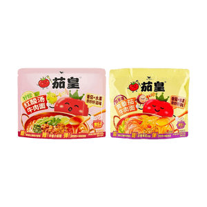 统一茄皇 方便面 百香果黄番茄牛肉风味面*1+ 柠檬红酸汤牛肉风味面*1【2口味组合装】【亚米独家】【季节限定】