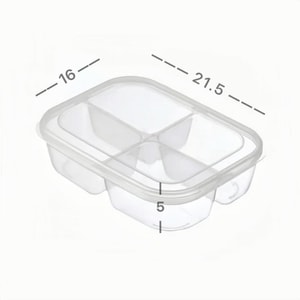 Food Grade Freezer Storage Box 4-Grid 1 Piece, Thickened Meat Compartment Container, Household Fresh-Keeping Box For Ginger Garlic Scallion, Sealed Kitchen Food Organizer