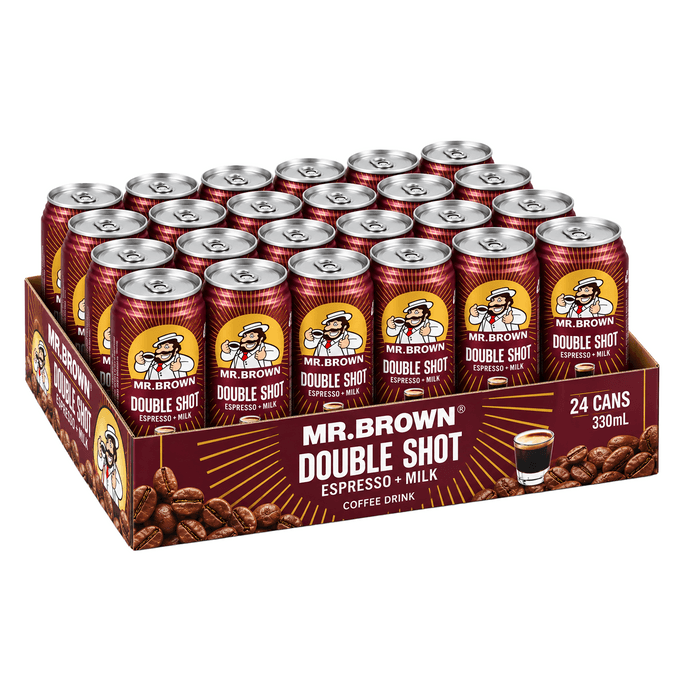 Double Shot Espresso + Milk Coffee Drink, 330 mL Cans, Pack of 24
