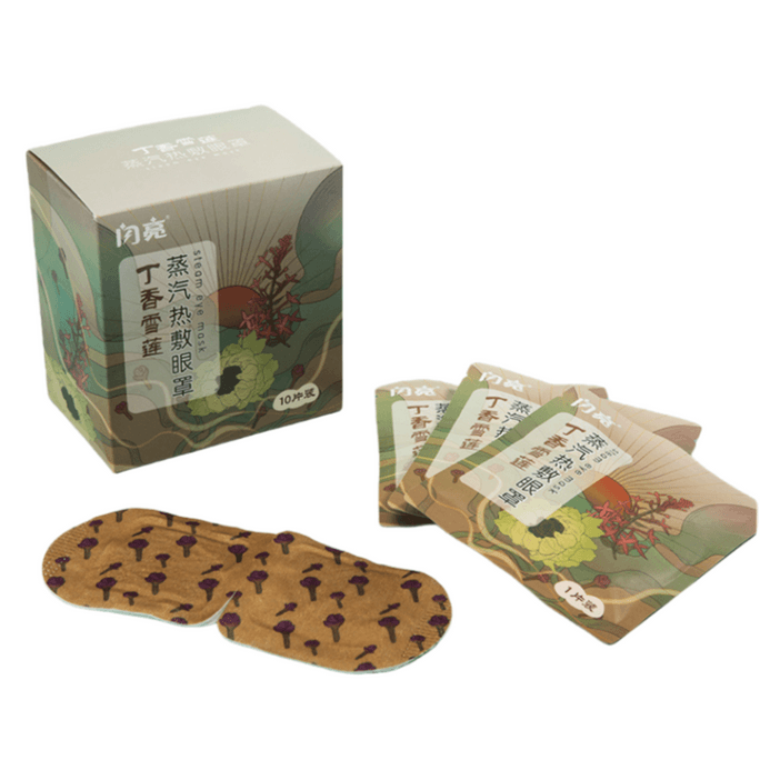 Clove & Snow Lotus Herbal Steam Eye Mask - 10 Packs, Warm Compress for Eye Fatigue & Dryness