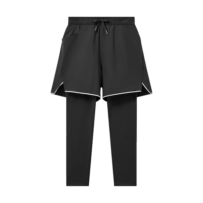 【中国直邮】moodytiger男童运动假两件裤 炭黑色 110cm