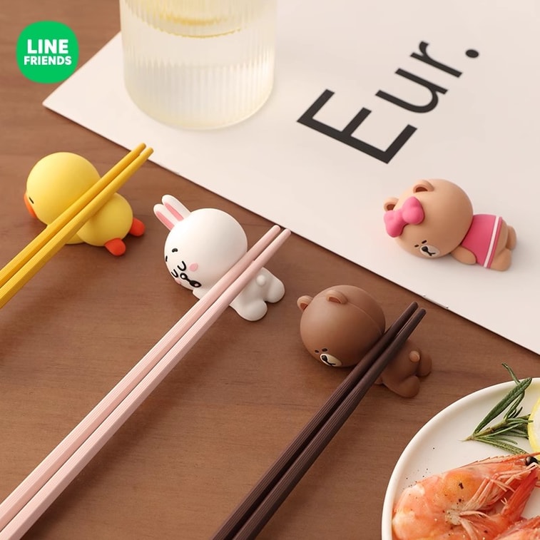 【中國直郵】 日本 LINE FRIENDS 卡通可愛筷子新款防滑防潮情侶筷子CONY【3雙裝】 4