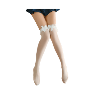 Sexy Underwear Lace Bow Knot Sexy Silk Stockings Smooth Beautiful Leg Stockings Black One Size