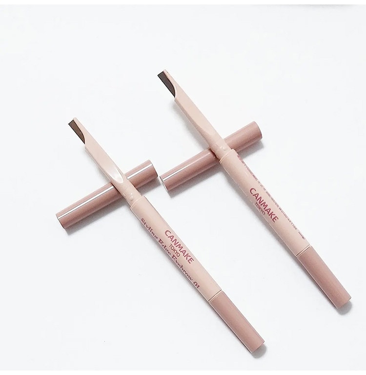【日本直郵】 日本 CANMAKE 井田 砍刀眉筆 極薄 旋轉式 雙頭眉筆 自然立體 毛流感 01 自然棕 1支