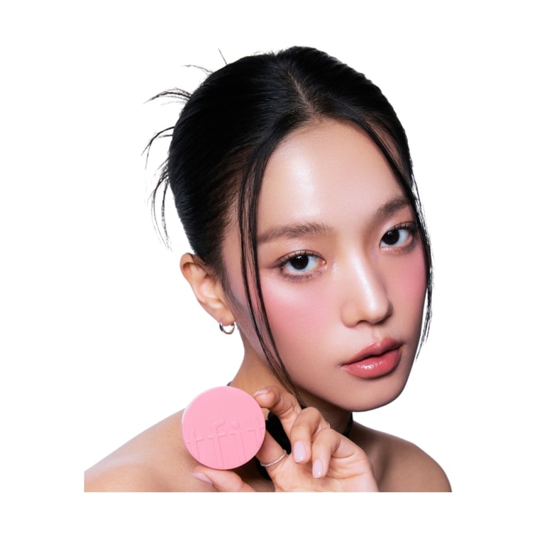 韩国 媞妃特 柔霧絲絨氣墊腮紅 P02 綻放粉色 4g 5