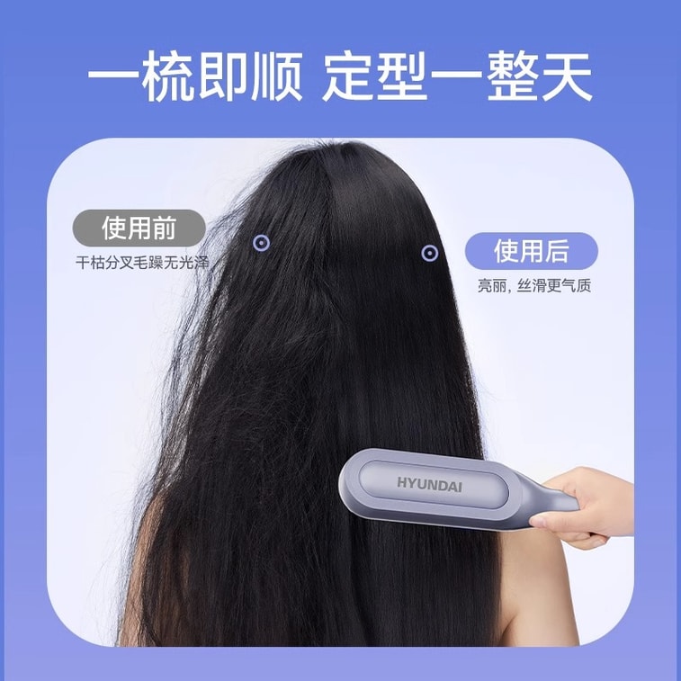 中国 YM HYUNDAI マイナスイオンノンダメージヘアストレートコーム #エレガントパープル 3
