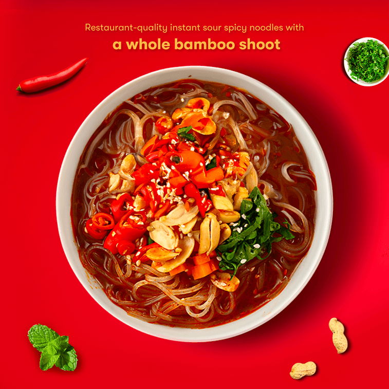 食族人 酸辣粉 即食宵夜地瓜粉 260g【一整個筍尖巨滿足】 7