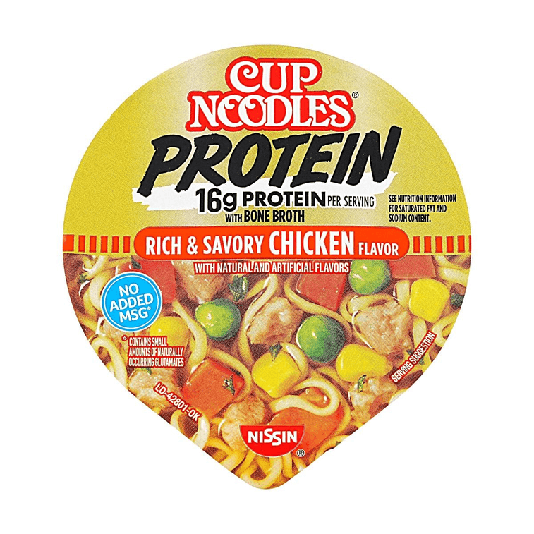 Cup Noodles Protein, Rich & Savory Chicken Flavor, 2.54 oz【16 g Protein With Bone Broth】 3