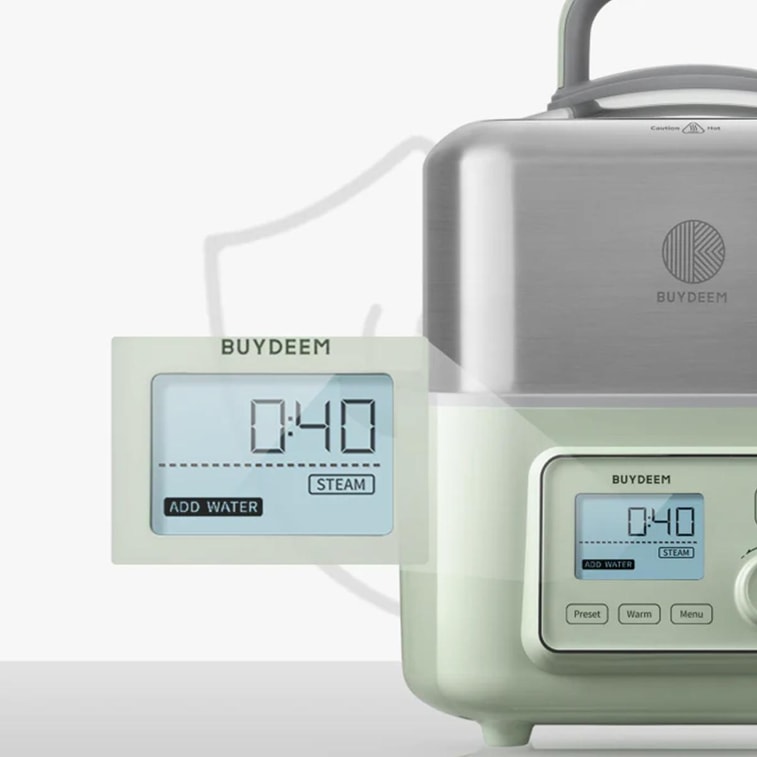 【$40 off with coupon】Electric Food Steamer Light Green 5.3QT/5L Stew Pots Not Included Multi - functional 5