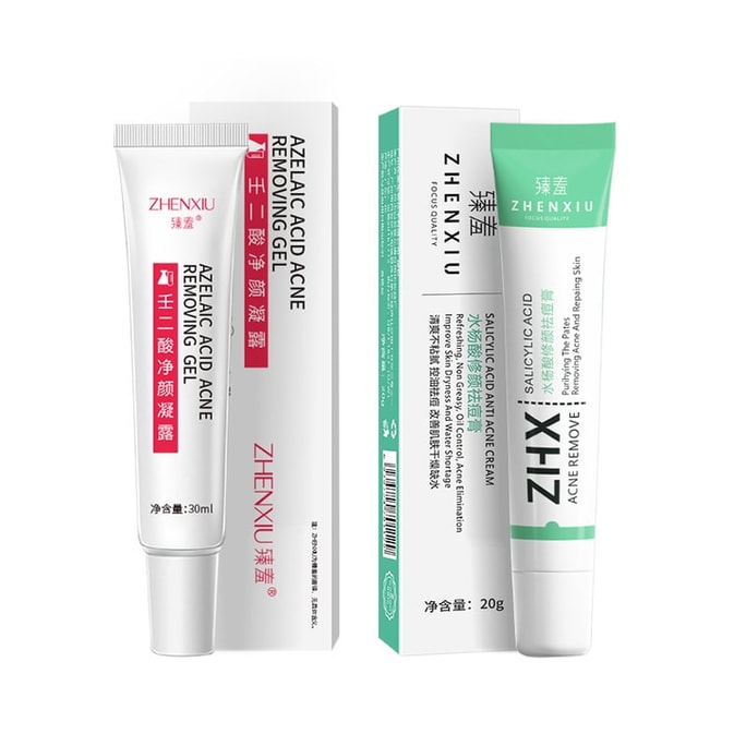 Azelaic Acid Gel 30Ml(New)+ Salicylic Acid Acne Cream 20G(Day And Night Combination - Recommended By Little Red Book)