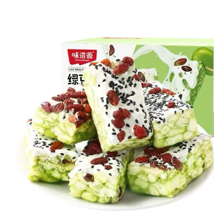 웨이쯔위안 녹두우유 샤치마 신선하고 부드러움 과일입자 풍부 진하고 농축된 우유맛 맛있고 영양가 210g 12개