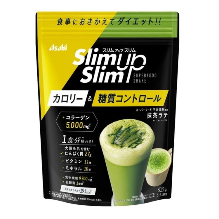 日本直邮】新款ASAHI朝日slim up slim 代餐粉抹茶拿铁奶昔315g - 亚米