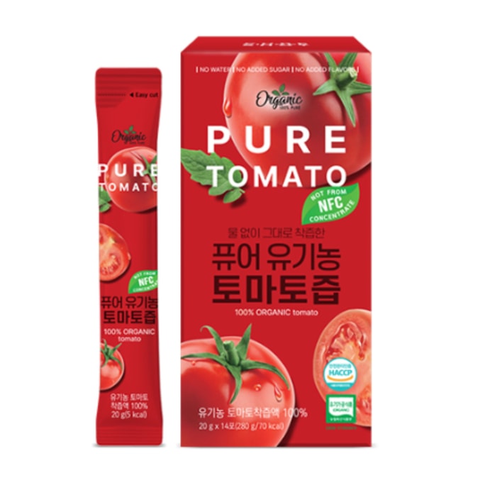 【韩国直邮】 韩国 Chunhoncare 100%番茄汁,NFC非浓缩还原果汁,采用美国种植番茄制成,不添加水或糖,便捷袋装