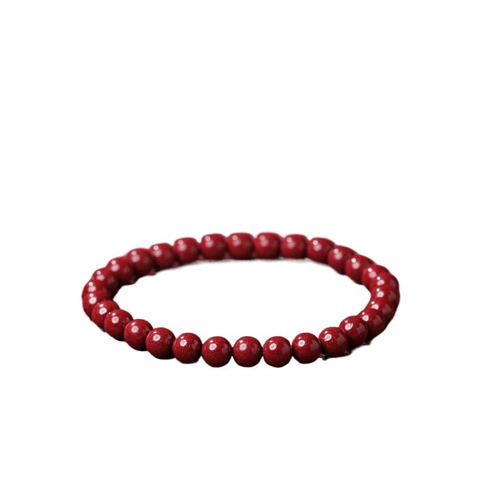 【中国直邮】 灵隐祈福 灵隐慈元阁朱砂手串女款紫金砂本命年生肖转运手链紫金砂6mm*1件