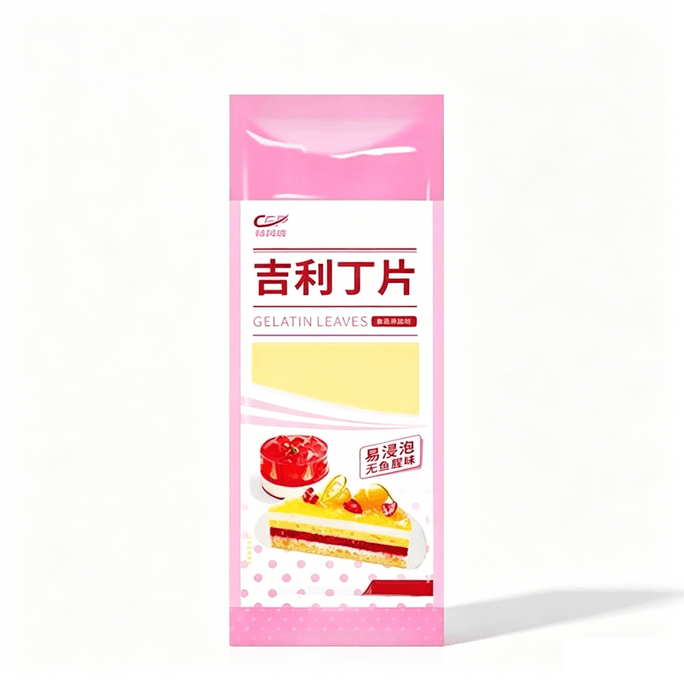 Gelatine Sheets For Baking, Fish Gelatine Sheets, Gelling Sheets, Gelatine Powder 50g Per pack [10 Sheets Inside], For Homemade Cheesecake Sticks, Mousse Cakes, Tiramisu Ingredients