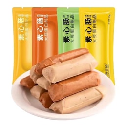 齊善食品 原味 燒烤味 玉米味 奧爾良味 四種口味混合裝 護生素心腸 便攜分裝 泡麵搭檔 植物火腿腸 根根放心嘗 150克 5支