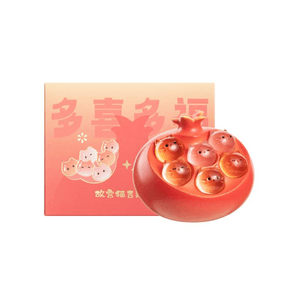 New Palace Museum Cultural And Creative Lucky Fruit Cat Apple And Persimmon Desktop Ornament Colorful And Lucky 7.2cm