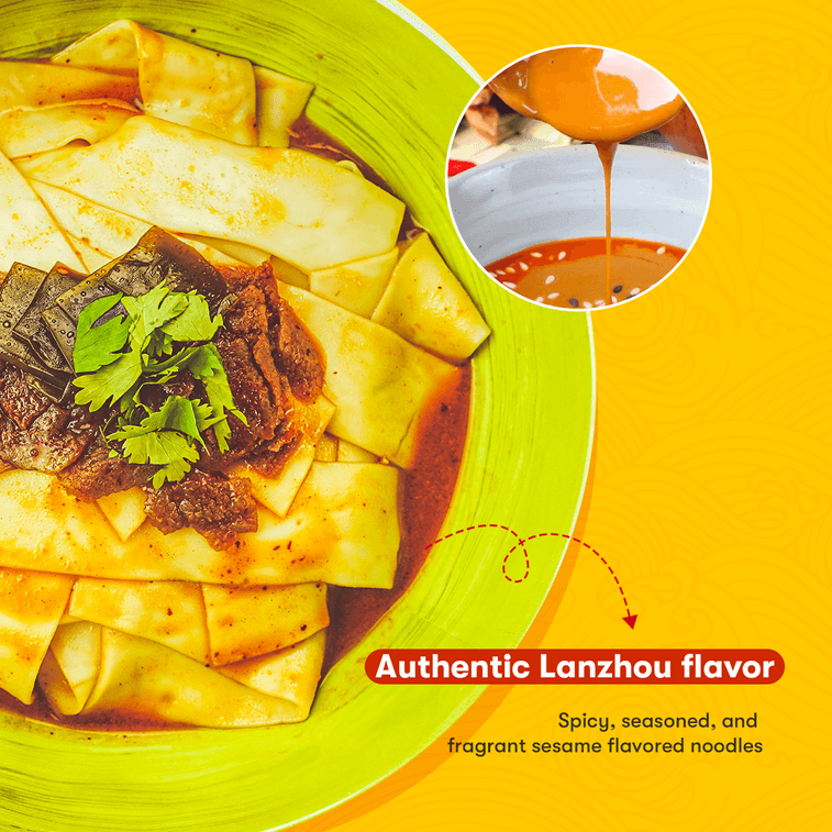 Potato Vermicelli Instant Noodles with Spicy Sesame Sauce, Lanzhou Specialty 8.29 oz 9