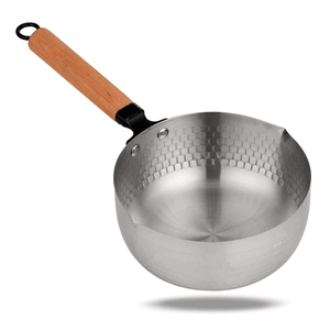 Bailingke ユキヒラ ステンレススチール スロークッカー 木製ハンドル付き 和風ミルクポット 超高速加熱 コーティングなし メッキなし 耐久性あり