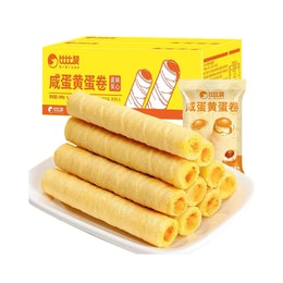 【春遊小點心】 比比贊 鹹蛋黃蛋捲心酥餅乾早餐老式蛋捲酥小零食小吃休閒食品 380g