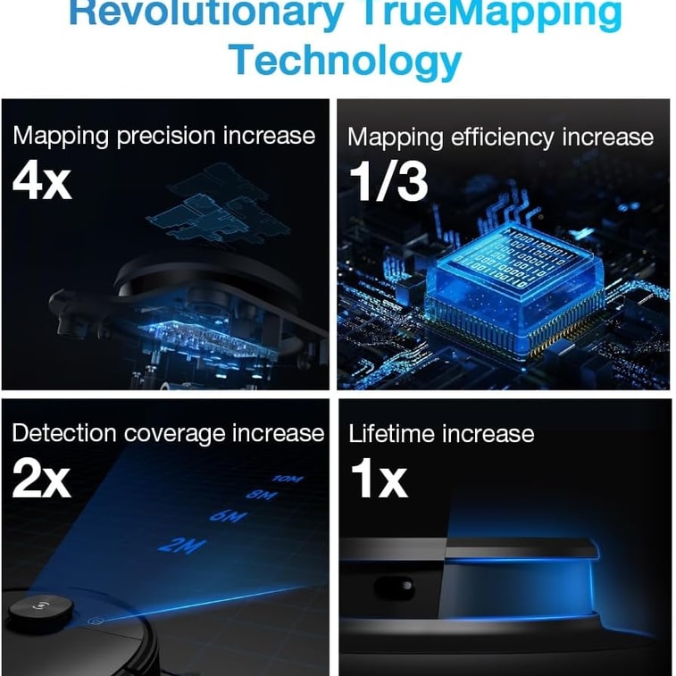 ECOVACS Deebot T8 AIVI Robot Vacuum Cleaner For FloorsCarpet Vacumming and Mopping in One-Go Laser Mapping Smart AI 4