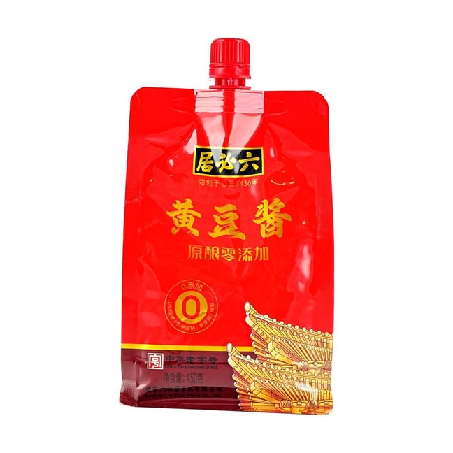 六必居 黄豆酱 450g【零添加】【北京老字号】【可用于炒菜烤鸭蘸酱等】