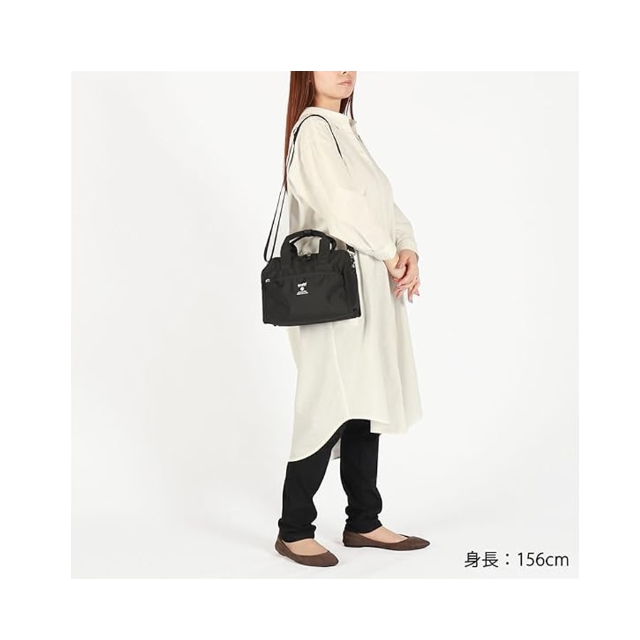 【Expédition directe du Japon】 Sac bandoulière mini Boston ANELLO GRANDE, petit sac d'extérieur, léger et facile à ranger, noir, 1 pièce