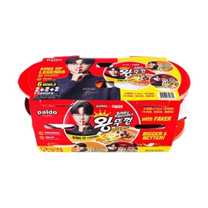 Faker × Wang Tukong Jumbo Noodle - Korean Instant Ramen With Soup Base, 3 flavors *2 , 4.23 oz*6 Packs 【King Of Legend】