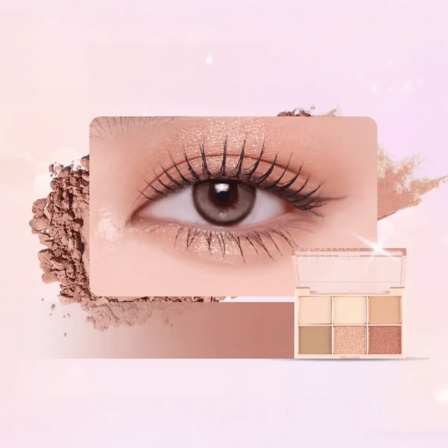 泰国BABYBRIGHT 柔和闪耀眼影盘 6色哑光珠光闪粉 #Mocha Mousse 摩卡慕斯 中性色调