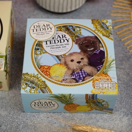 泰国VFOODS 亲爱的泰迪熊 小花椰香曲奇 菠萝果酱夹心饼干 150g【泰国超人气零食伴手礼】