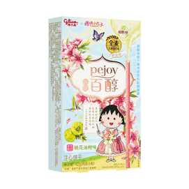 Chibi Maruko-chan x PEJOY Cream Filled Biscuit Stick Snack, Peach Blossom Fruit Alcohol Flavor, 42g [Limited Edition]