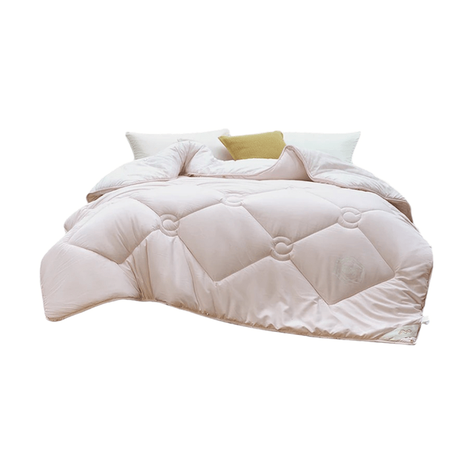 Australian Imported Wool Quilt, All-Season Antibacterial Dorm Thick Warm Quilt Bedding, Pink 150cm*210cm