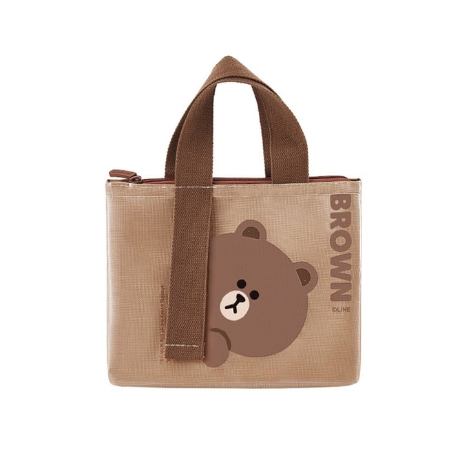 Thickened Waterproof Lunch Bag For Office Workers And Students With Carry Handle, Brown (1 Piece)