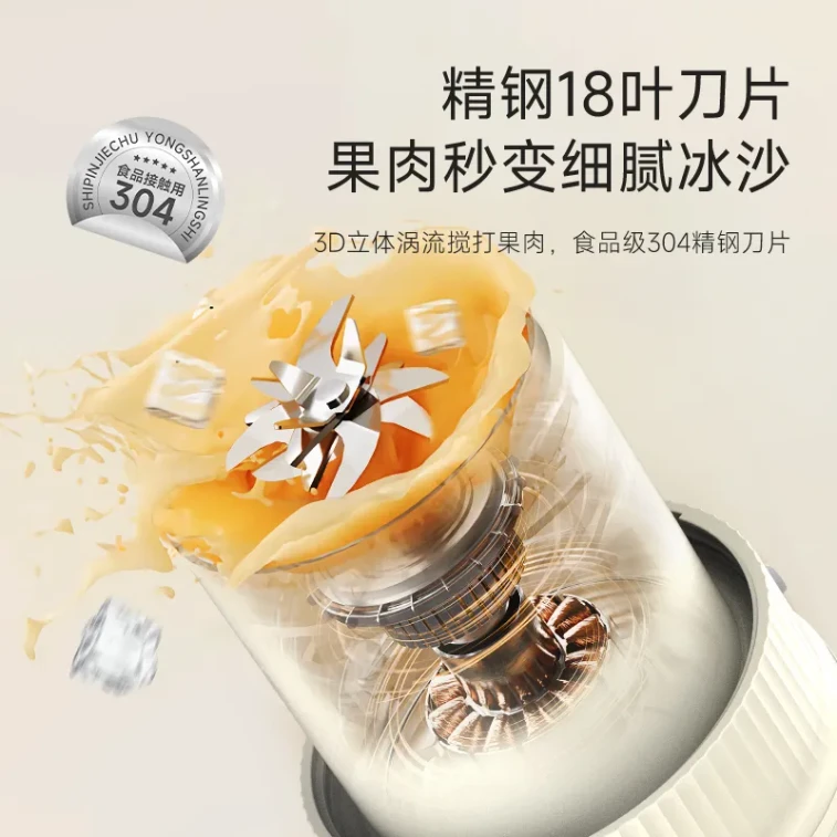 【Expédition directe depuis Hong Kong】 Presse-agrumes portable Zemkon GZ36A, blanc crème, 1200 ml, peut broyer de la glace 6