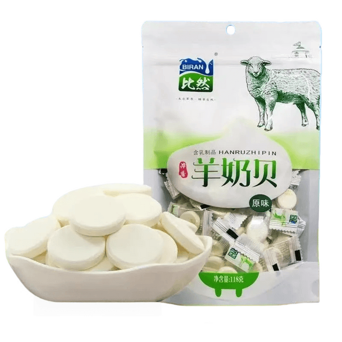 比然 内蒙古羊奶片羊奶贝儿童奶酥片包装118g/袋