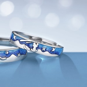 The little prince and the fox couple ring fox