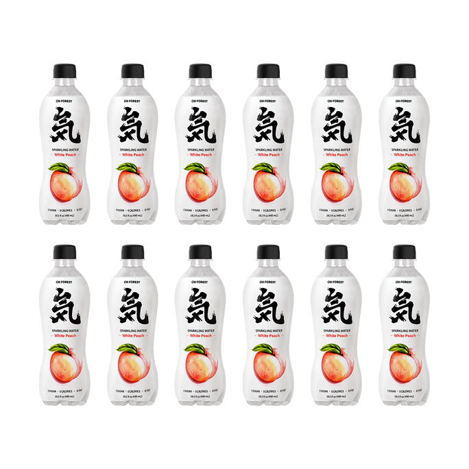 【Value Pack】White Peach Sparkling Water - 12 Bottles* 16.2 fl oz,Packaging May Vary