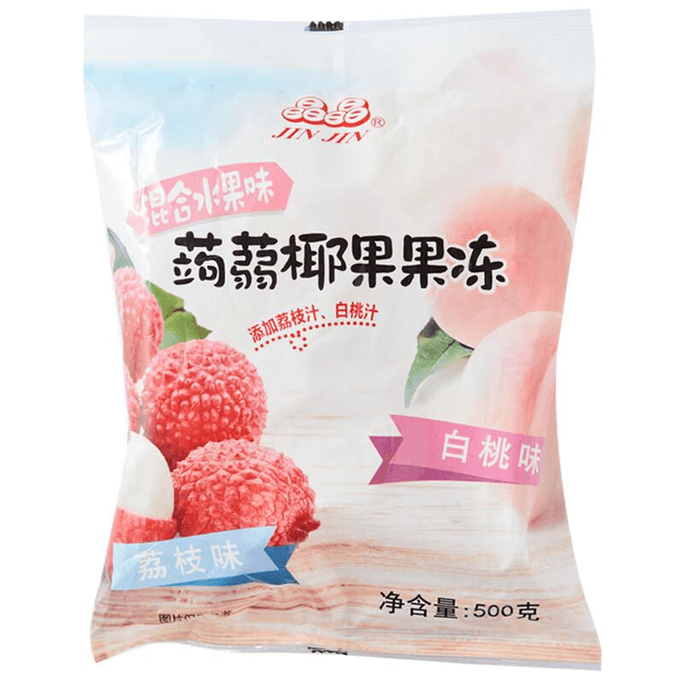 Coconut Jelly Litchi And White Peach Flavor 500g*1 Bag