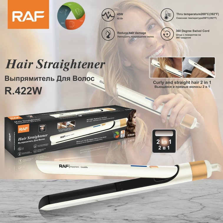 Straight hair straightener negative ion does not damage hair 110V (black white rose red color random) 1 Unit 5