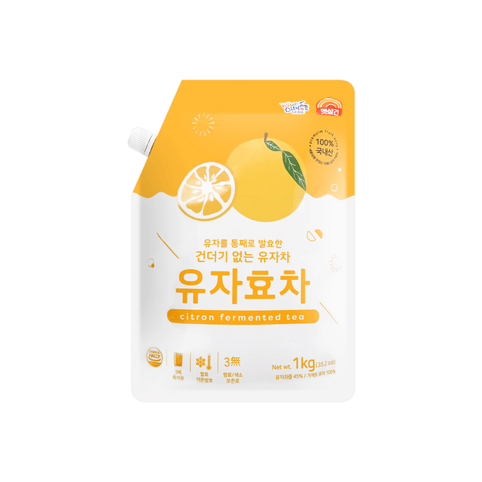 韩国HAETSALGIN 柚子酵茶 1kg 一袋可冲30杯 【韩国首款发酵柚子茶 浓缩果茶】