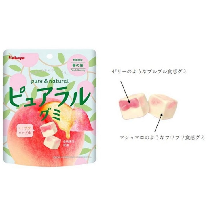 Japan Spring Limited Edition Spring Peach Japanese Domestic Fruit Juice  Filled Soft Candy 58g.